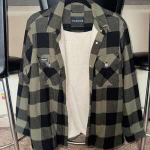 Wildfang Black and Tan Plaid Jacket